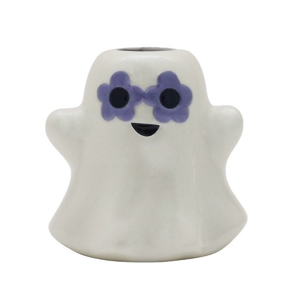 Cute Ghost Vase with Purple Glasses